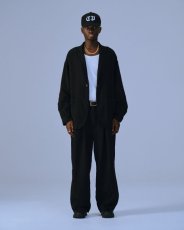 画像2: COOTIE   Garment Dyed Double Cloth 2 Tuck Wide Easy Trousers (Black) (2)
