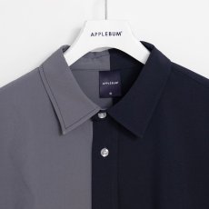 画像7: APPLEBUM  Switching Shirt (Navy/Gray) (7)