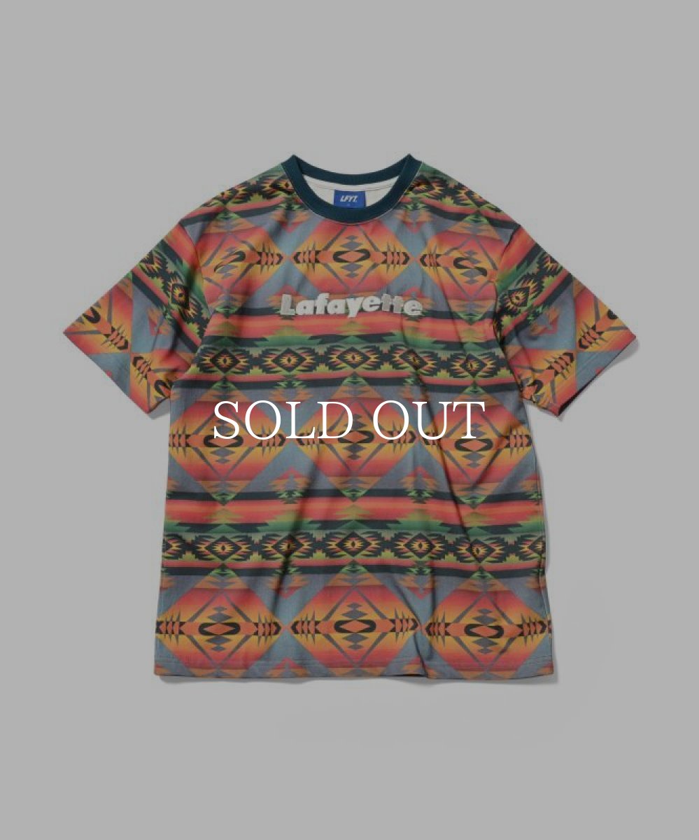 画像1: LFYT  NAVAJO NAITIVE PATTERN Lafayette LOGO TEE (ORANGE) (1)