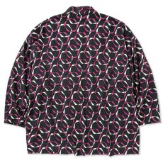 画像2: CALEE  Geometric & Annulus pattern amuzen cloth shirt cardigan (Black.Purple) (2)