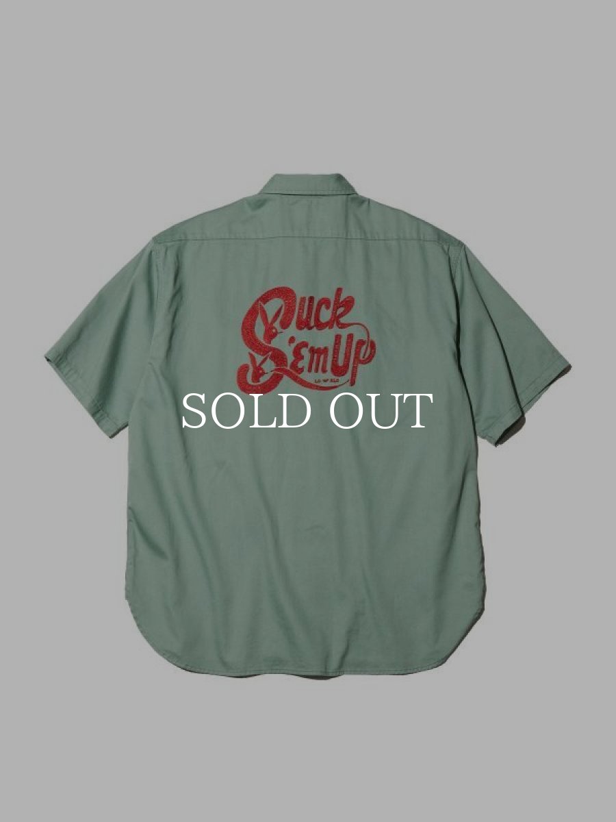 画像2: RADIALL  BUNNY - OPEN COLLARED SHIRT S/S (Sage Green) (2)
