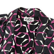 画像3: CALEE  Geometric & Annulus pattern amuzen cloth shirt cardigan (Black.Purple) (3)
