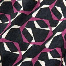 画像4: CALEE  Geometric & Annulus pattern amuzen cloth shirt cardigan (Black.Purple) (4)