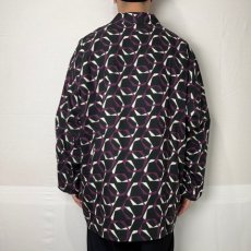 画像6: CALEE  Geometric & Annulus pattern amuzen cloth shirt cardigan (Black.Purple) (6)