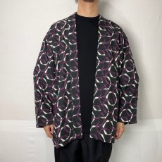 画像5: CALEE  Geometric & Annulus pattern amuzen cloth shirt cardigan (Black.Purple) (5)