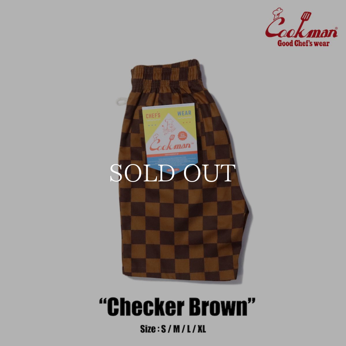 画像1: COOKMAN  Chef Pants Short Checker (Brown) (1)