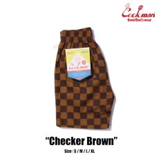 画像1: COOKMAN  Chef Pants Short Checker (Brown) (1)