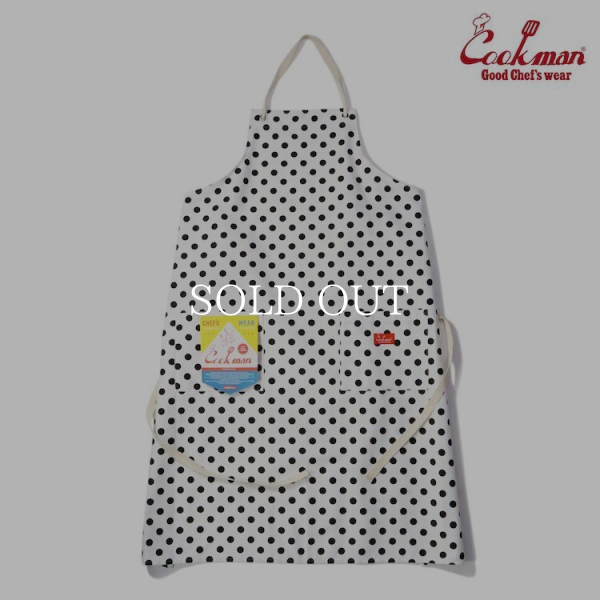 画像1: COOKMAN  Long Apron Dots (White) (1)