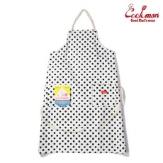 画像1: COOKMAN  Long Apron Dots (White) (1)