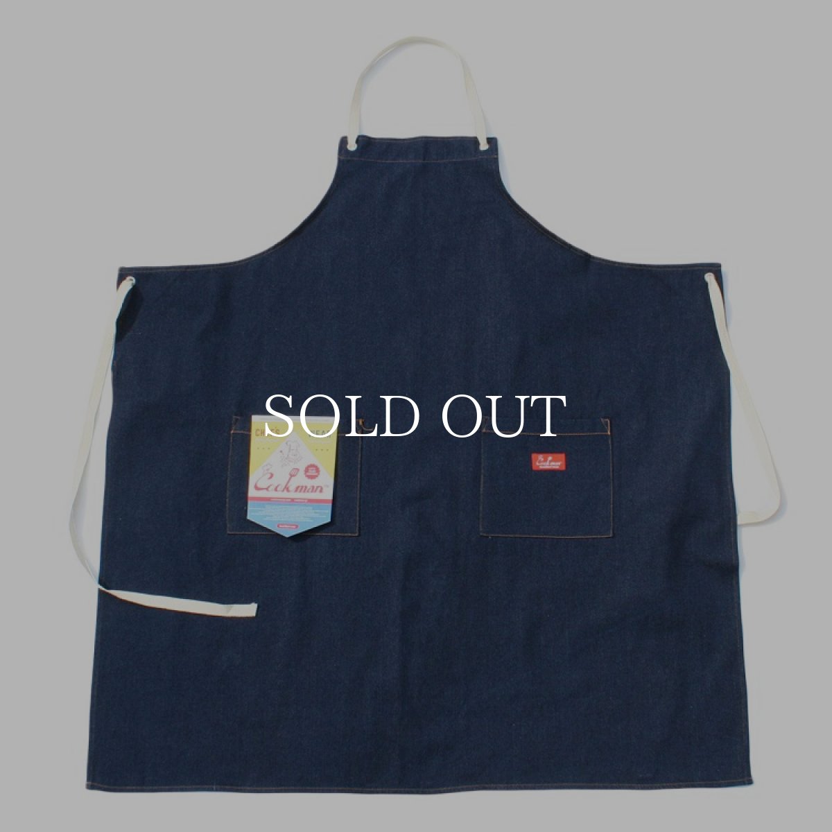 画像1: COOKMAN  Long Apron Denim (Navy) (1)