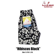 画像1: COOKMAN  Chef Pants Short Hibiscus (Black) (1)