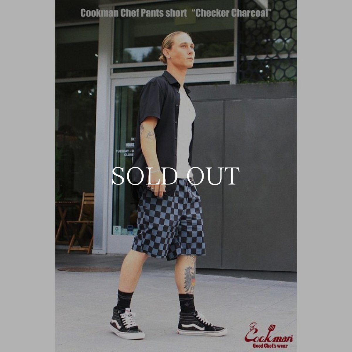 画像9: COOKMAN  Chef Pants Short Checker (Charcoal) (9)