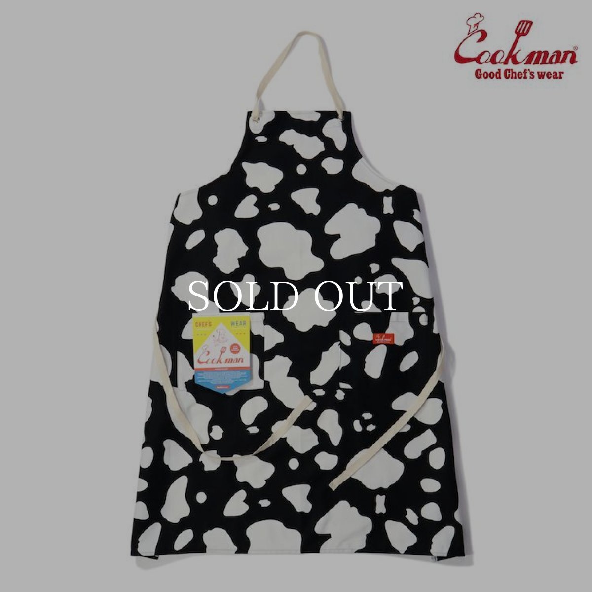 画像1: COOKMAN  Long Apron Cow (Black) (1)
