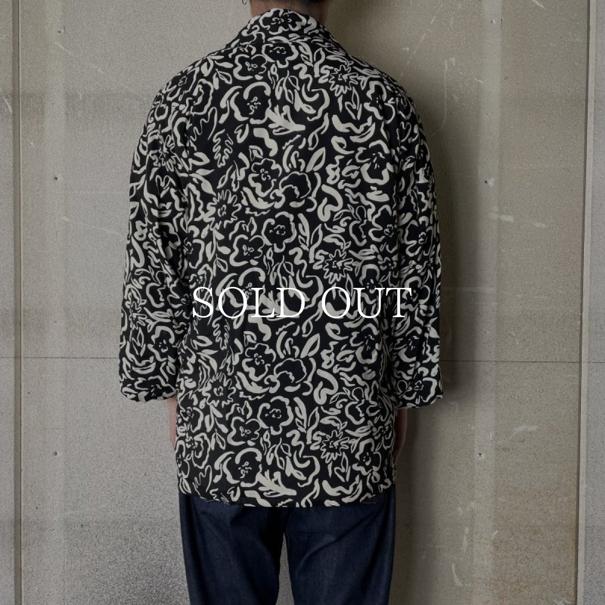 画像3: OLD JOE   ORIENTAL FRONT BEACH SHIRTS (FLOWER) (BLACK) (3)