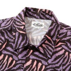 画像3: CALEE  Animal type pattern drop shoulder S/S shirt (Dark Purple) (3)