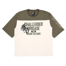 画像1: CHALLENGER  Q/S ARMY FOOTBALL TEE   (OLIVE × WHITE) (1)