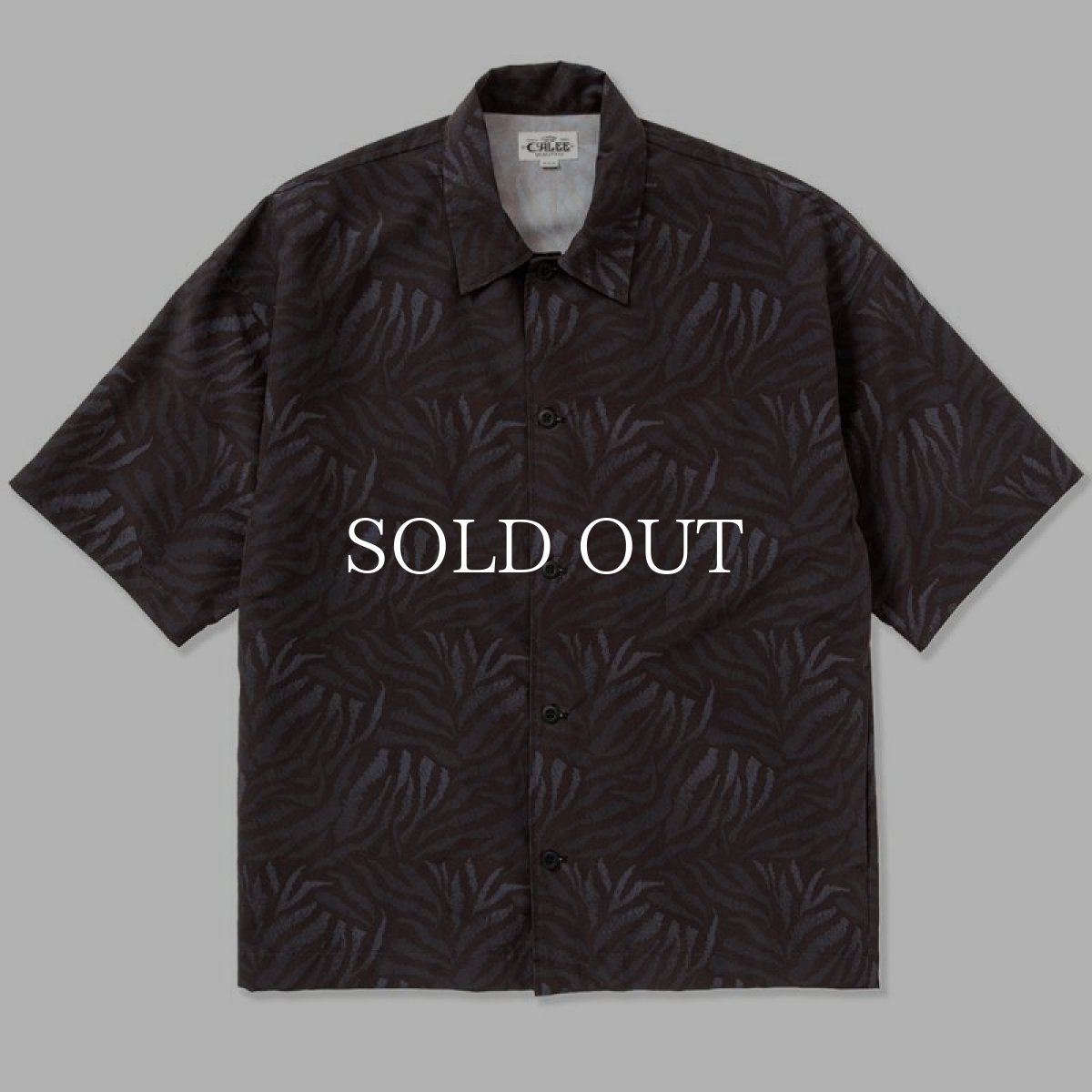 画像1: CALEE  Animal type pattern drop shoulder S/S shirt (Black) (1)