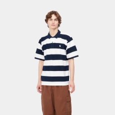 画像3: CARHARTT WIP  S/S DAMPIER PIQUE POLO (Dampier Stripe, Atom Blue / White) (3)