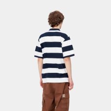 画像4: CARHARTT WIP  S/S DAMPIER PIQUE POLO (Dampier Stripe, Atom Blue / White) (4)