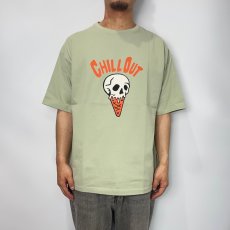 画像3: CUTRATE  SKULL CREAM LOGO DROPSHOULDER S/S T-SHIRT (SAGE GREEN) (3)