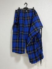 画像3: KIDILL  FOLD PLEATS PANTS BRITISH TARTAN (BLUE TARTAN) (3)