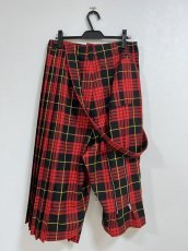 画像2: KIDILL  FOLD PLEATS PANTS BRITISH TARTAN (RED TARTAN) (2)