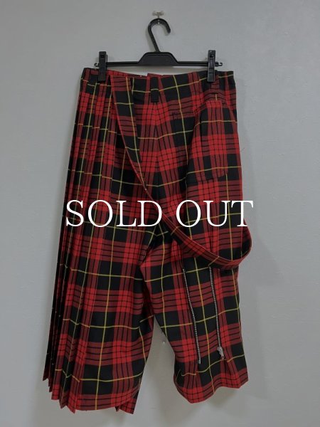 KIDILL FOLD PLEATS PANTS BRITISH TARTAN (RED TARTAN) KL764