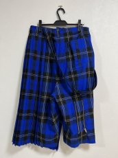 画像2: KIDILL  FOLD PLEATS PANTS BRITISH TARTAN (BLUE TARTAN) (2)