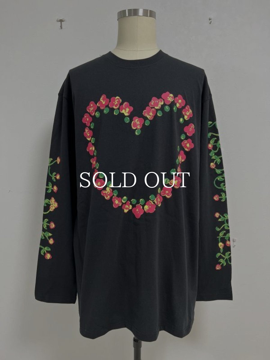 画像1: KIDILL  ROSE LONG SLEEVE T-SHIRT (BLACK) (1)