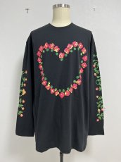 画像1: KIDILL  ROSE LONG SLEEVE T-SHIRT (BLACK) (1)