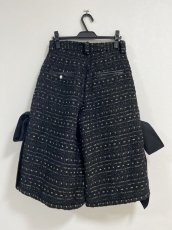 画像2: KIDILL  RIBBON SHORT PANTS LILY-YARN TWEED (BLACK) (2)