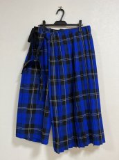 画像1: KIDILL  FOLD PLEATS PANTS BRITISH TARTAN (BLUE TARTAN) (1)