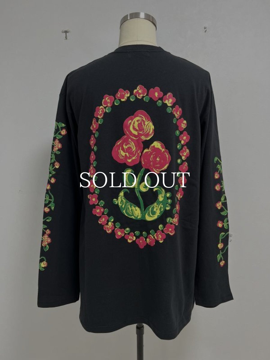 画像2: KIDILL  ROSE LONG SLEEVE T-SHIRT (BLACK) (2)