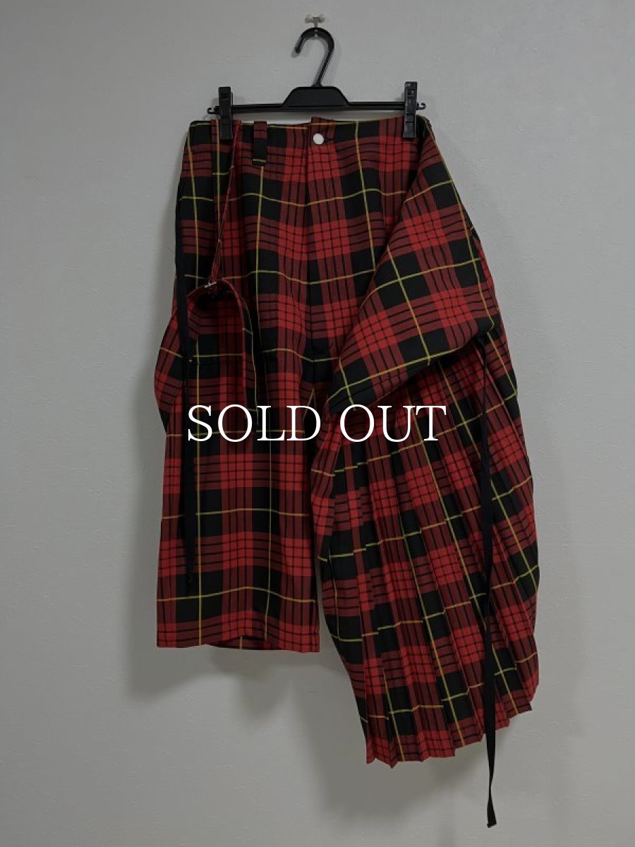 画像3: KIDILL  FOLD PLEATS PANTS BRITISH TARTAN (RED TARTAN) (3)