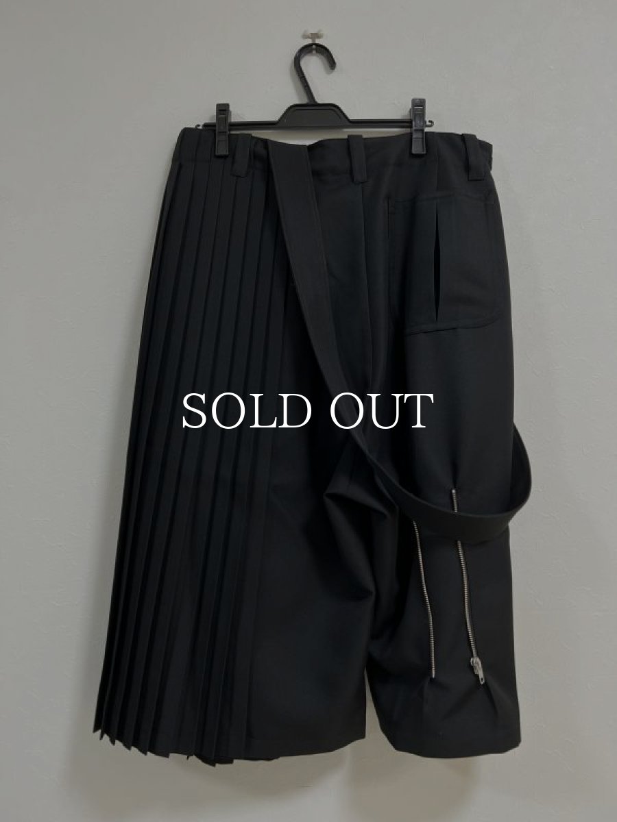 画像2: KIDILL  FOLD PLEATS PANTS POLYESTER TWILL (BLACK) (2)