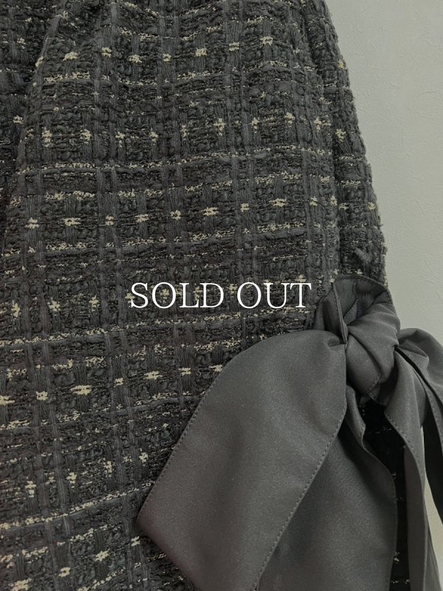 画像3: KIDILL  RIBBON SHORT PANTS LILY-YARN TWEED (BLACK) (3)