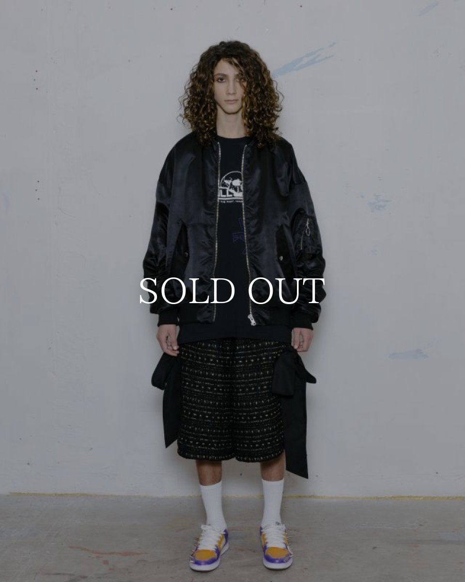 画像4: KIDILL  RIBBON SHORT PANTS LILY-YARN TWEED (BLACK) (4)