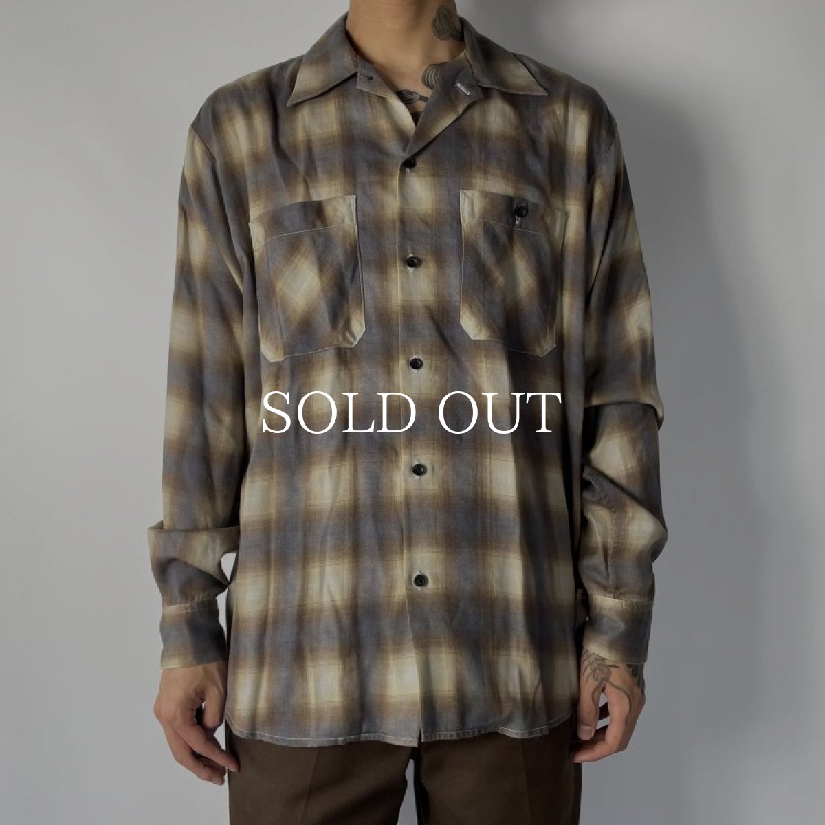 画像8: MINEDENIM  Drape Denim Ombre Check Loose Work SH (YPT) (8)