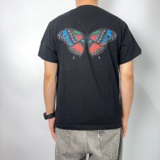 画像4: CALEE  ×MIHO MURAKAMI Binder neck CL butterfly logo vintage t-shirt (Black) (4)
