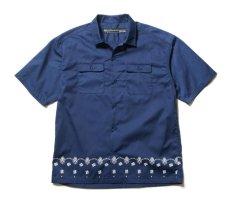 画像1: Back Channel  WORK HALF SLEEVE SHIRT (NAVY) (1)