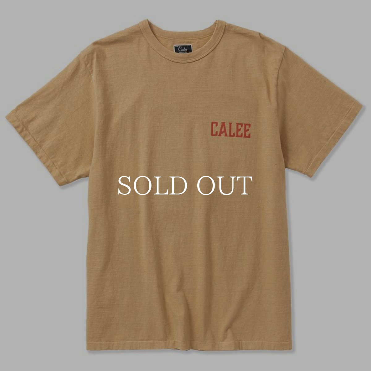 画像1: CALEE  ×MIHO MURAKAMI Binder neck CL butterfly logo vintage t-shirt (Beige) (1)