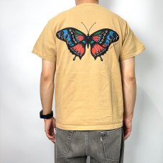 画像4: CALEE  ×MIHO MURAKAMI Binder neck CL butterfly logo vintage t-shirt (Beige) (4)