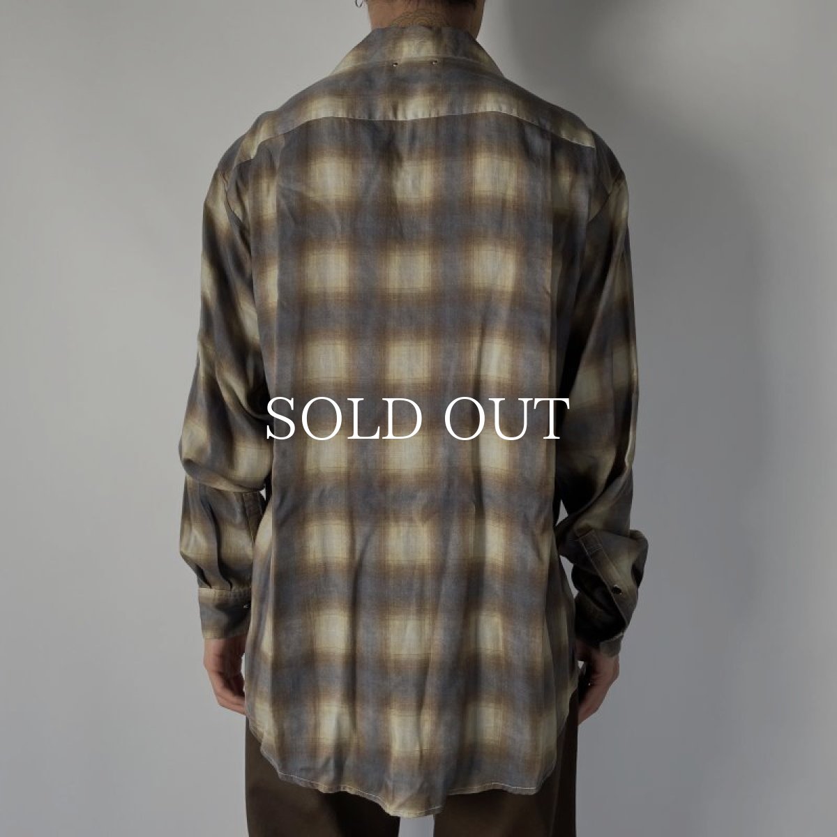 画像9: MINEDENIM  Drape Denim Ombre Check Loose Work SH (YPT) (9)