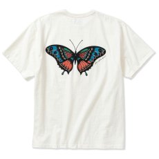 画像2: CALEE  ×MIHO MURAKAMI Binder neck CL butterfly logo vintage t-shirt (White) (2)