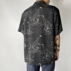 画像4: OLD JOE   ORIGINAL PRINTED OPEN COLLAR SHIRTS (MARINE) Short-sleeve (BLACK) (4)