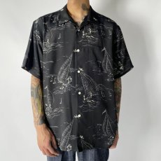 画像3: OLD JOE   ORIGINAL PRINTED OPEN COLLAR SHIRTS (MARINE) Short-sleeve (BLACK) (3)