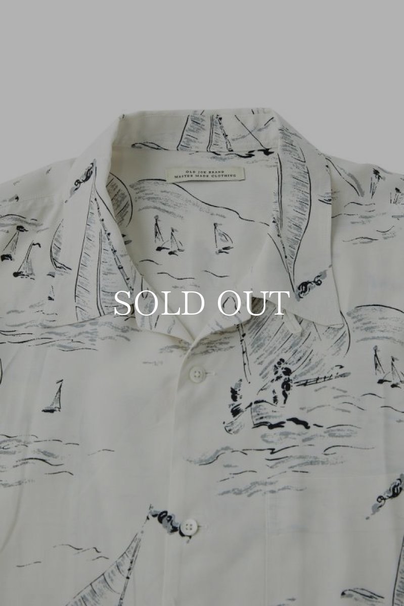 画像3: OLD JOE   ORIGINAL PRINTED OPEN COLLAR SHIRTS (MARINE) Short-sleeve (BONE) (3)