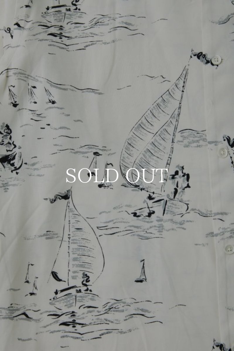 画像5: OLD JOE   ORIGINAL PRINTED OPEN COLLAR SHIRTS (MARINE) Short-sleeve (BONE) (5)