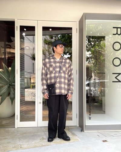 画像1: MINEDENIM  Drape Denim Ombre Check Loose Work SH (YPT)