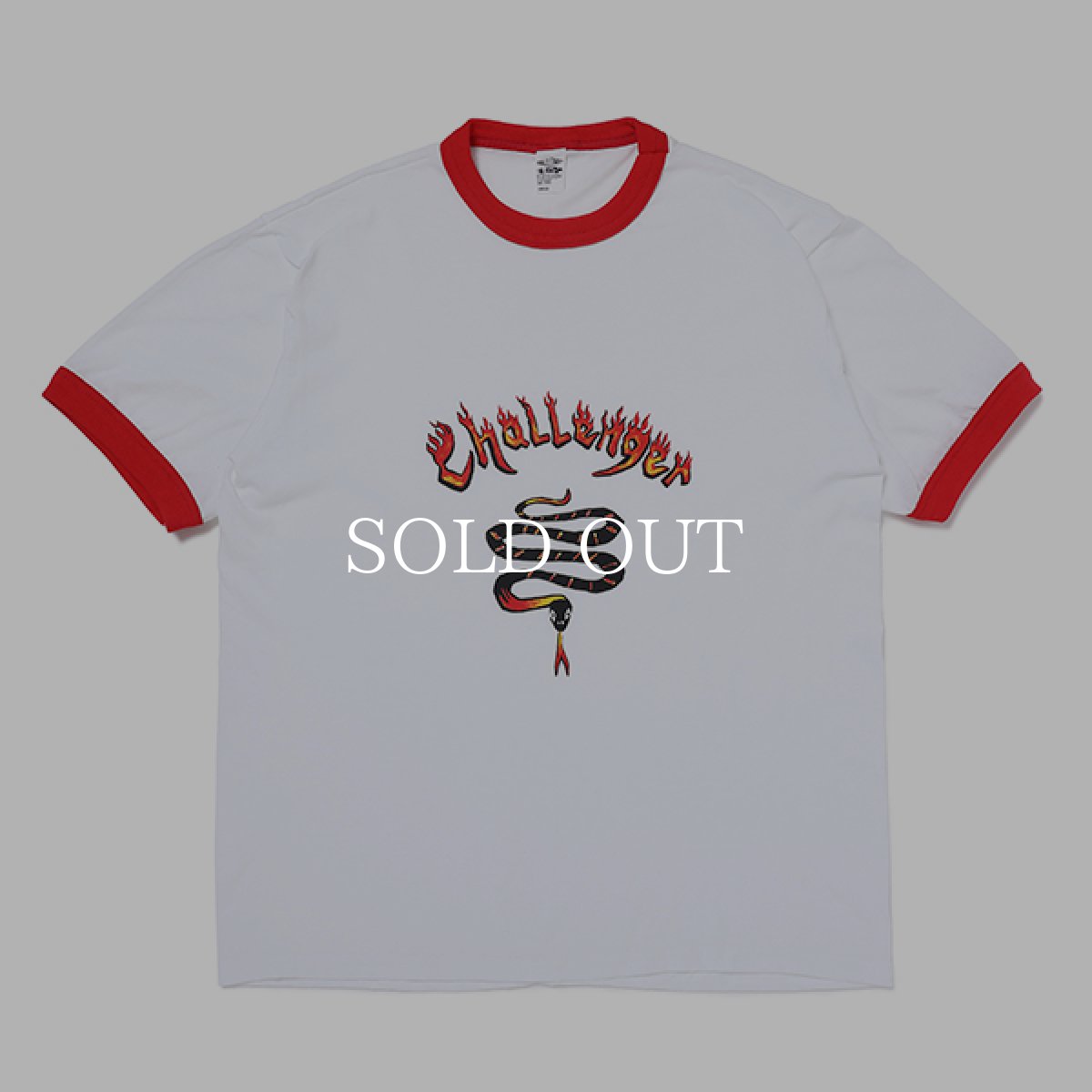 画像1: CHALLENGER  BURNING SNAKE RINGER TEE (WHITE×RED) (1)